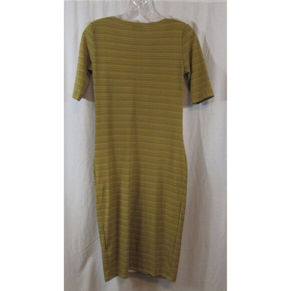 LuLaRoe Dress XS Green Striped Short Sleeve Comfortable Casual - Picture 3 of 5